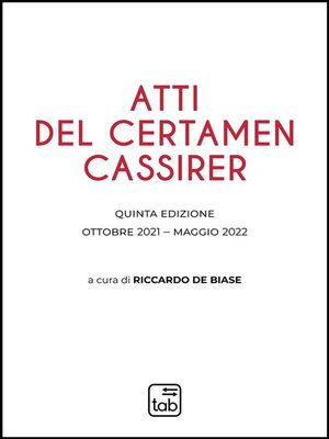 cover image of Atti del Certamen Cassirer